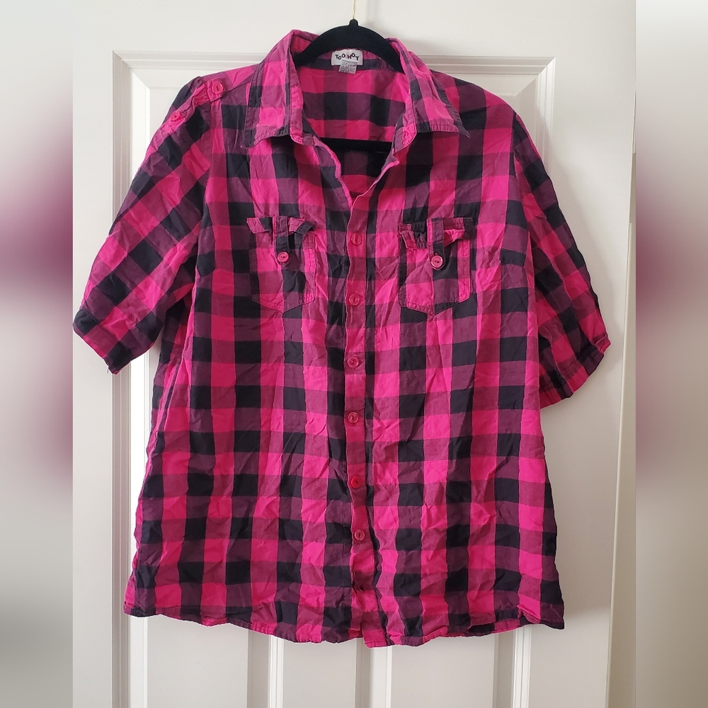 Too Hot Pink Plaid Top 🥿👚👛